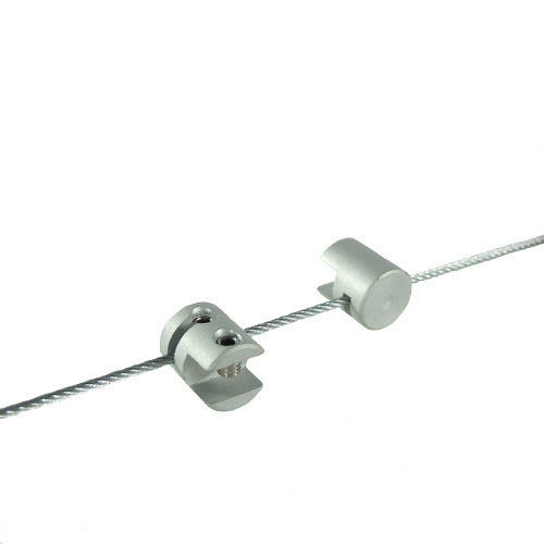 Wire clamps in aluminium to suit large poster holders